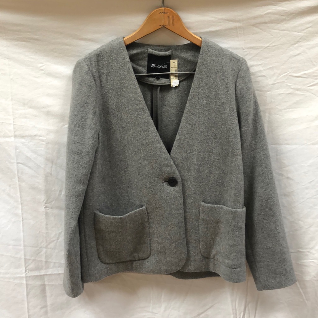 Gray Wool Sweater Jacket
